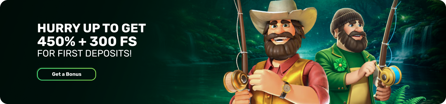 450% plus 300 free spins on first deposits at Patrick Spins